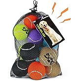 INSUM Squeaky Dog Ball, 12 Pack Multi-Color Dog Toys for Small Medium/Large Dogs, Non-Toxic SGS Certified, Interactive Pet To