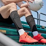 Northdeer Kids Football Shin Guards with Sleeves Black S view 7