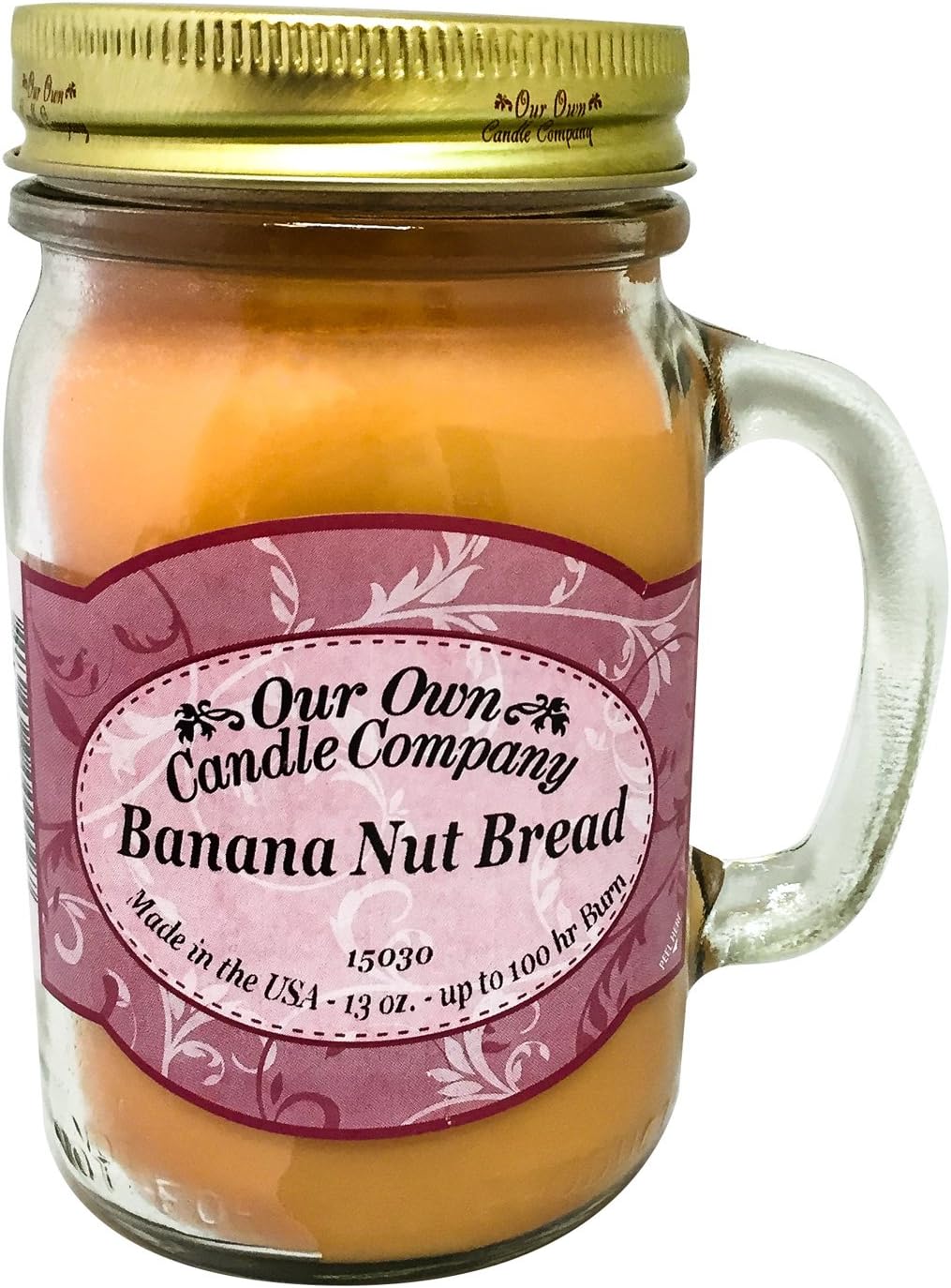 Our Own Candle Company Banana Nut Bread Scented 13 Ounce Mason Jar