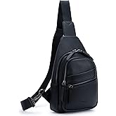Alldaily Large Sling Bag for Women Crossbody Purse Leather Fashionable Trendy Chest Bag for Travel, Fanny Pack (Black)