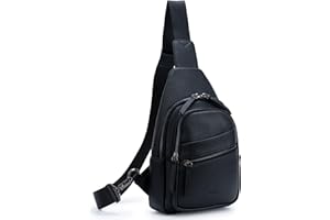 Alldaily Large Sling Bag for Women Crossbody Purse Leather Fashionable Trendy Chest Bag for Travel, Fanny Pack (Black)