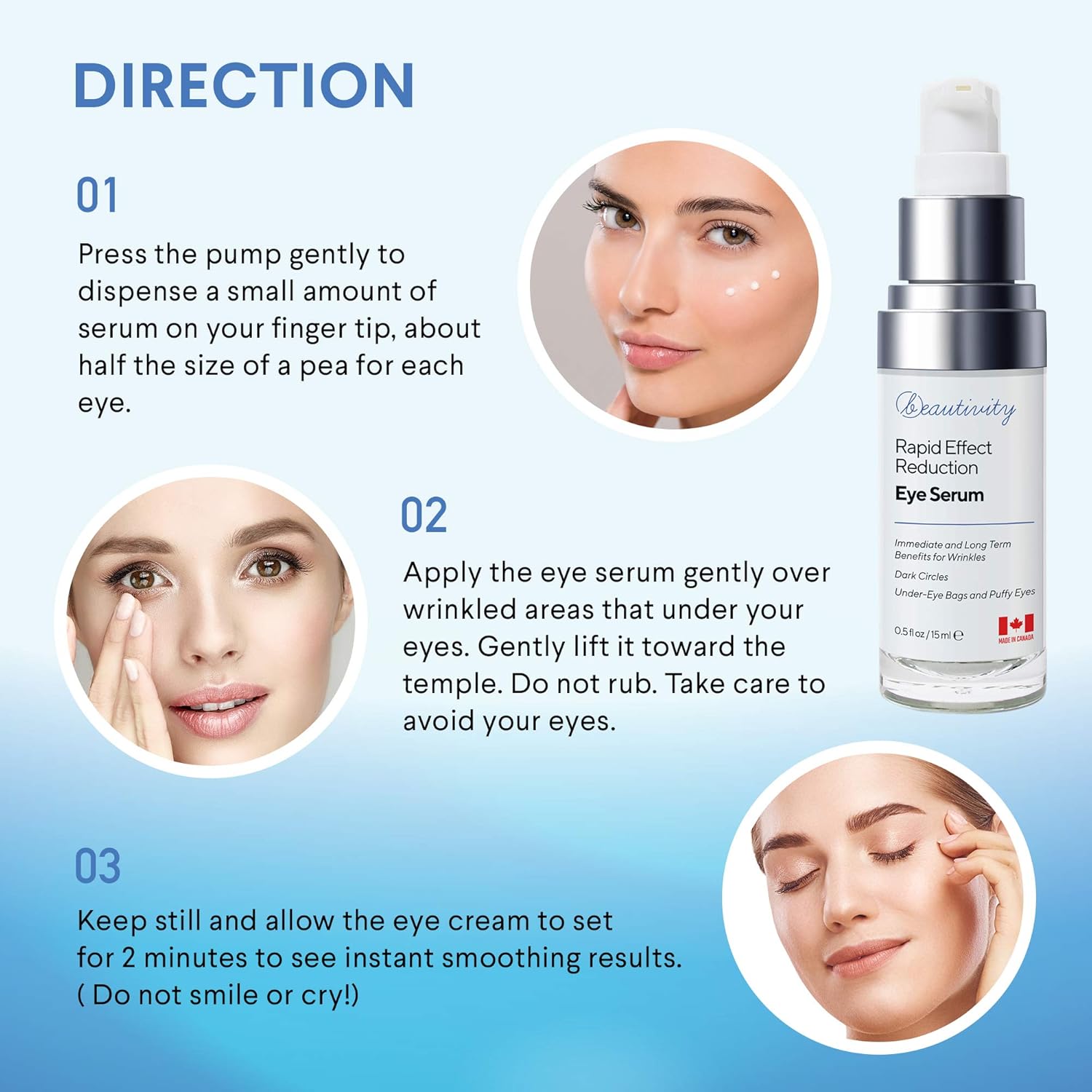 Rapid Effect Eye Gel Eye Wrinkle Cream Reduce Under-Eye Bags, Wrinkles, Dark Circles, Fine Lines & Crow's Feet Instantly and Visibly for Women Men: Beauty