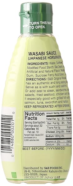 S&B WASABI SAUCE, 5.3-OUNCE