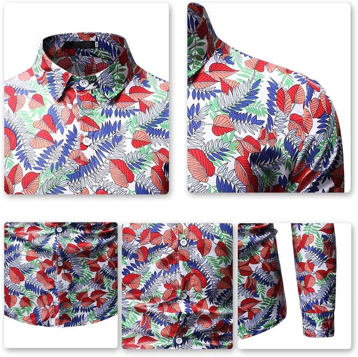Men's Shirt Stylish Slim Fit Button Down Long Sleeve Floral Shirt at  Men’s Clothing store
