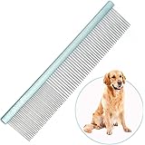 LBMBAIC 10inches Large Dog Grooming Comb for Shedding Matted Hair for Large Dogs Metal Dog Comb with Long Wide Tooth Comb for