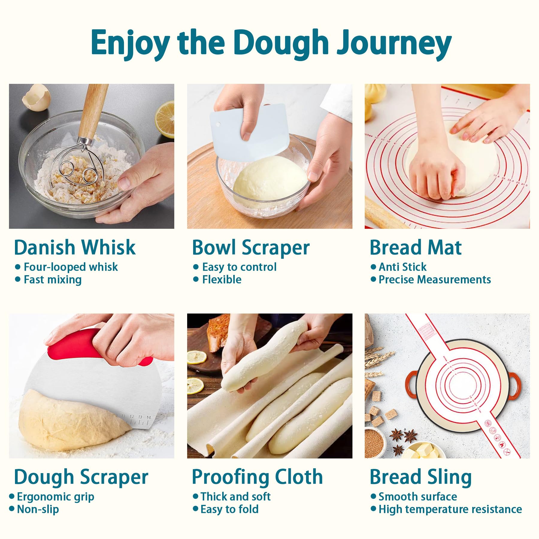 Aliggbent 28Pcs Sourdough Bread Baking Supplies, 10'' Round & 10'' Oval Banneton Bread Proofing Baskets with Liners, Starter Bread Making Tools Kit Proofing Bowls for Sourdough Rising and Baking