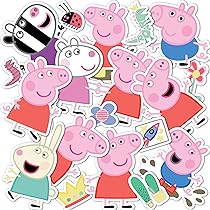 thumbnail image 2 of Peppa Pig Sticker Pack Die Cut Vinyl Large Deluxe Stickers Variety Pack - Laptop, Water Bottle, Scrapbooking, Tablet, Skateboard, Indoor/Outdoor - Set Of 50 2 of 13