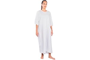 Personal Touch Unisex Hospital Patient Gown Plastic Snap IV Sleeves with Telemetry Pocket - Blue Splendor Print - One Size Pa
