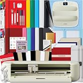 Cricut Explore 5 Essential Bundle with Multicolor Sampler + EasyPress 9x9 | All-in-One Kit for Stickers, T-Shirts &amp; Custom Apparel - Includes Multicolor Smart Vinyl &amp; Iron-On, Heat Press &amp; Cardstock