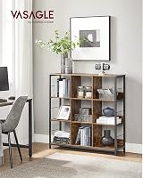 VASAGLE 3-Tier Ladder Shelf Bookcase Rustic Brown Black LLS112B01 33 x 100 x view 2