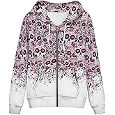 Irisjudy Color Stripes Zip up Hoodies for Women, Monet Art Sport Sweatshirt Women Ladies Hooded Tops for Spring Fall