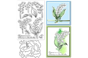 GLOBLELAND Lot de matrices de découpe en silicone transparent pour fabrication de cartes, fleurs, plantes, feuilles et libell