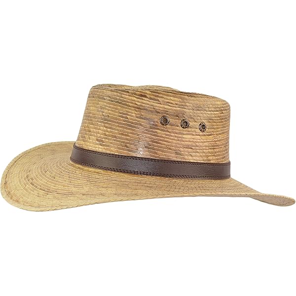 Cappello In Paglia Di Palma A Tesa Larga MWS | Unisex Fedora UV Con Fascia E Occhielli