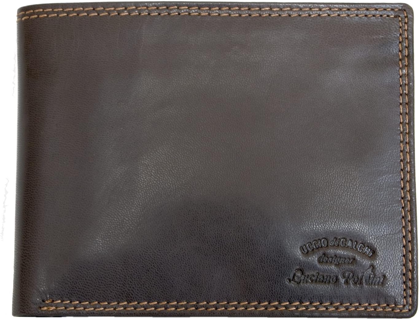 Men's Italian Brown Great Quality Genuine Leather Wallet Luciano Pollini