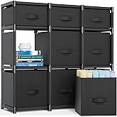 Mavivegue 9 Cube Storage Organizer, Closet Organizers and Storage, Cube Storage Shelf, Easy to Assemble with Storage Drawers, DIY Closet Cube Organizer for Living Room, Bedroom, Dorm Room-Black