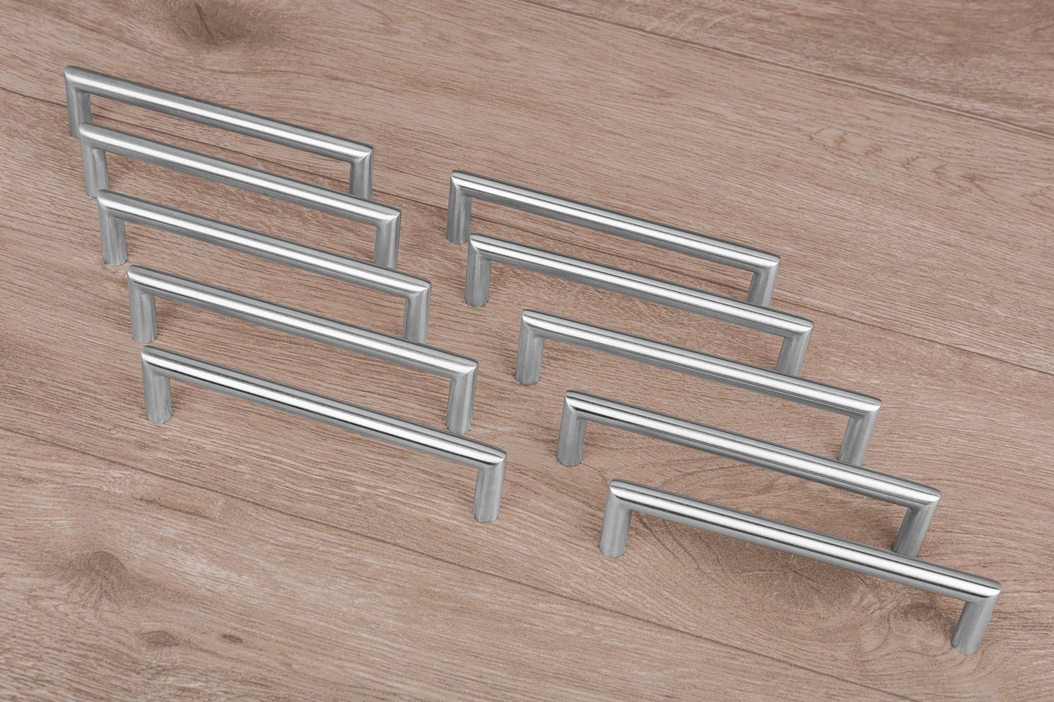 Griffe mit Schrauben LEILA Schrankgriffe Edelstahl matt gebürstet 10