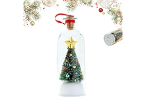 SPRIGIO Christmas Tree Message in a Bottle Recording – Recordable Christmas Ornament with Voice Playback Cor – Unique Holiday Keepsake & Gift for Family and Friends (1pcs-a)