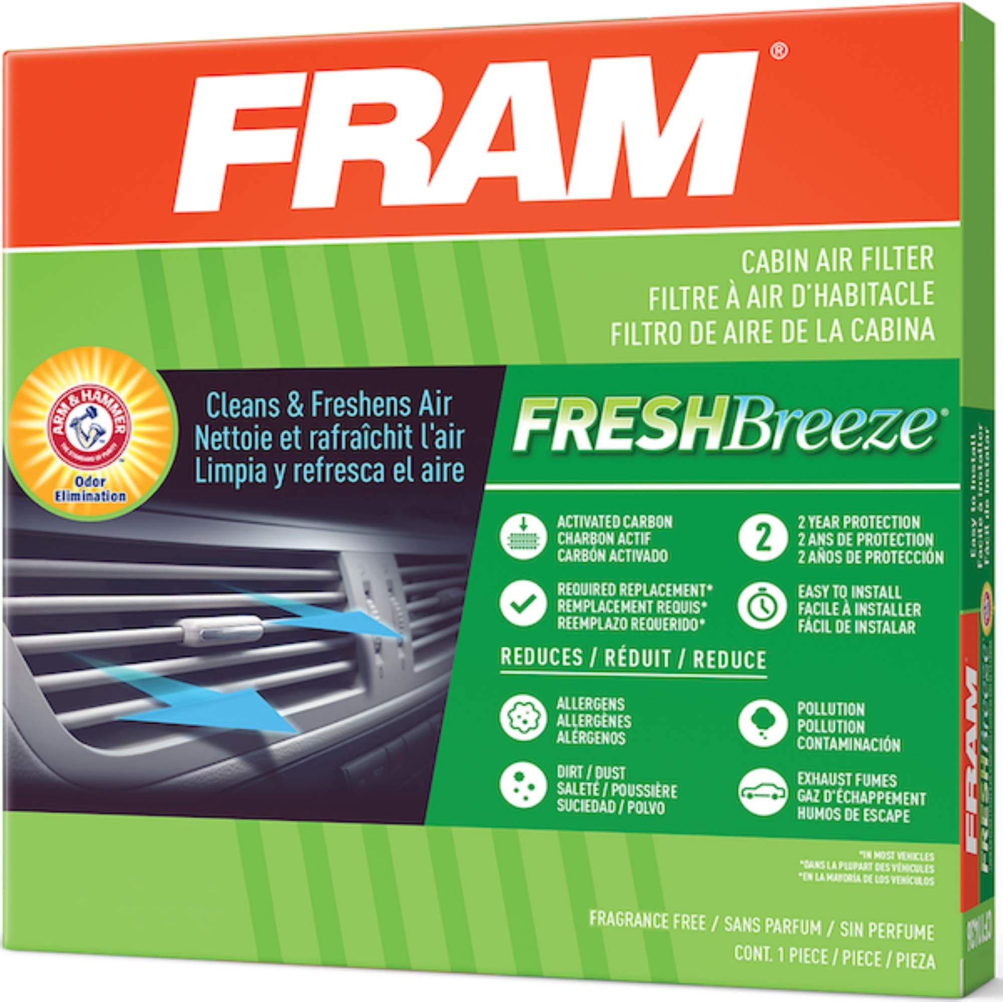 FRAM Fresh Breeze Cabin Air Filter with Arm & Hammer Baking Soda, CF10363 for Select Jeep Vehicles , white