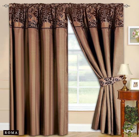 Chocolate Brown Curtains Royal Damask Curtains Pencil Pleat Faux Silk