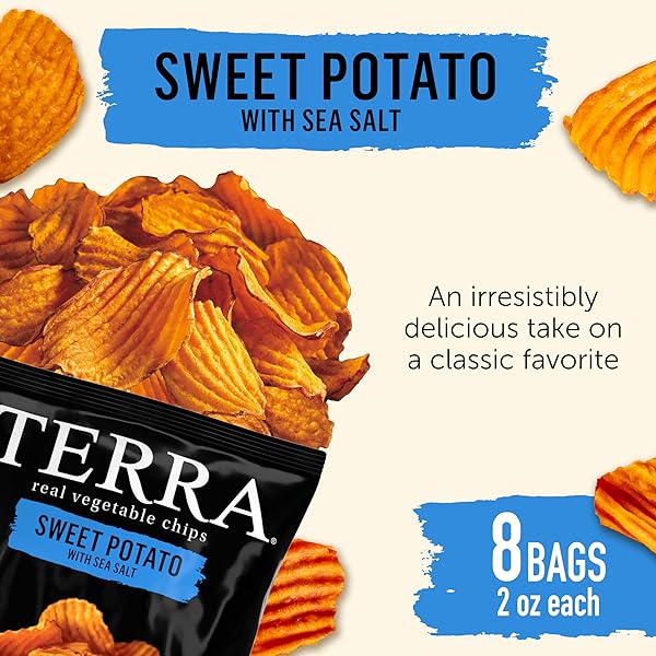 TERRA VEGETABLE CHIPS, SWEET POTATO WITH SEA SALT VEGETABLE CHIPS, 2 OZ (PACK OF 8)