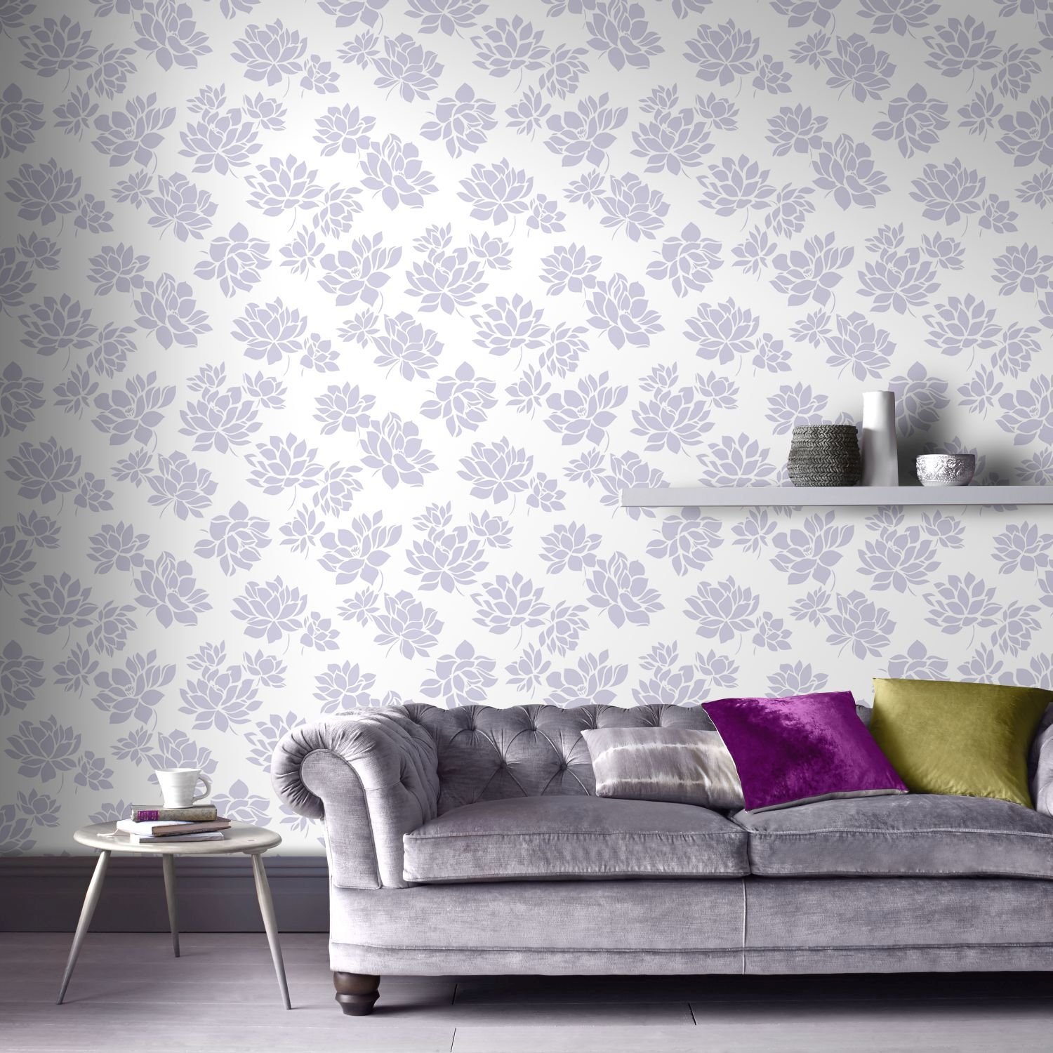 Superfresco Lotus Modern Flower Floral Lilac Wallpaper
