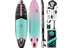 ATPROSS 11'6"x35" Inflatable Paddle Board, 450lbs Extra Wide Stand Up Paddleboard for Adults with Premium SUP Accessories Kit & Backpack, Blow Up Kayak Non-Slip Stable Deck Boat for Yoga Fishing Surf