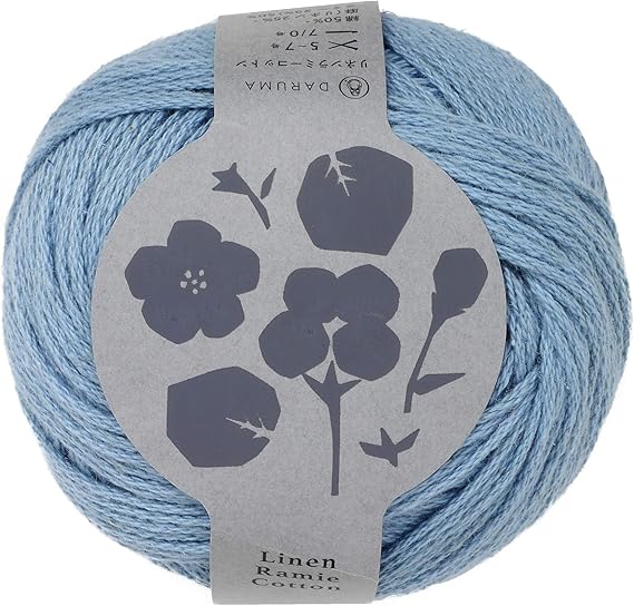 Amazon Daruma リネンラミーコットン 毛糸 並太 Col 2 ブルー 系 50g 約102m 4180 毛糸 通販