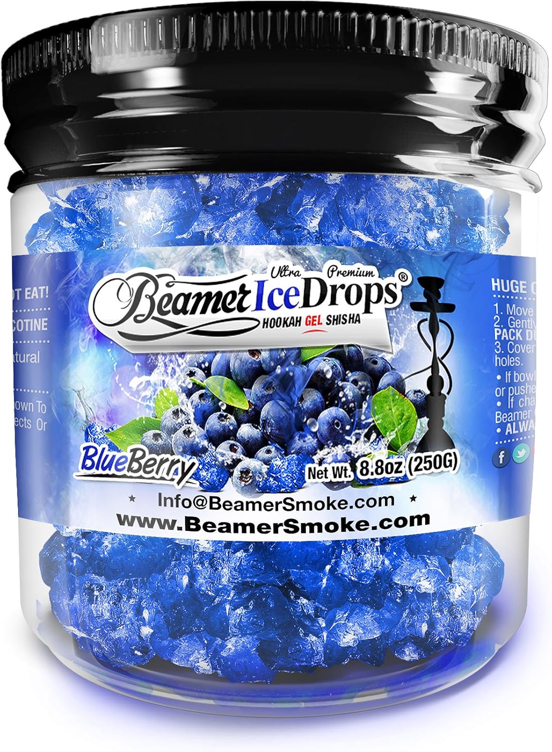 Beamer Ice Drops Blueberry 250G Ultra Premium Hookah Shisha Smoking Gel