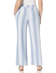 Briggs New York Womens Linen Pull On Wide Leg