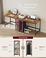 VASAGLE Computer Desk 100x50x76 cm Industrial Rustic Brown Ink Black LWD046B01 view 5
