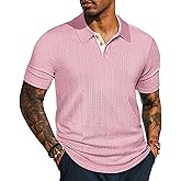 PJ PAUL JONES Men's Textured Short Sleeve Polo Shirt