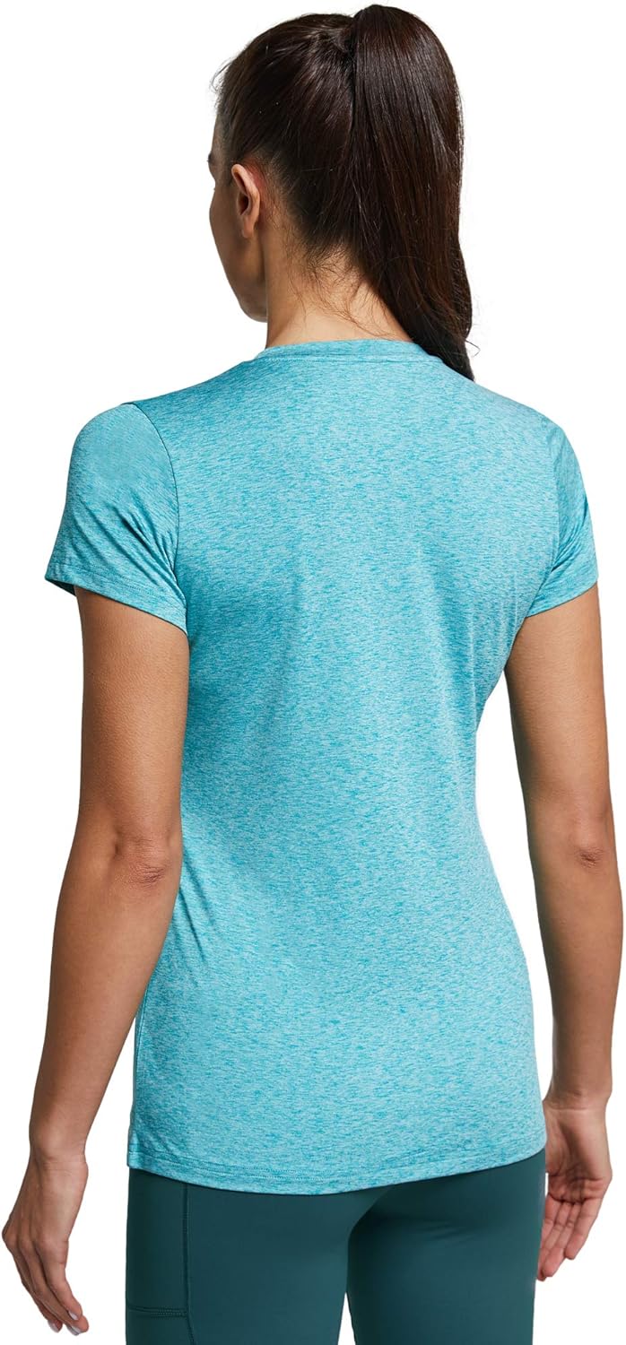 Ogeenier Women's Summer Workout Casual Tops Short Sleeve V Neck Shirts Cute Athletic Gym T Shirts: Clothing