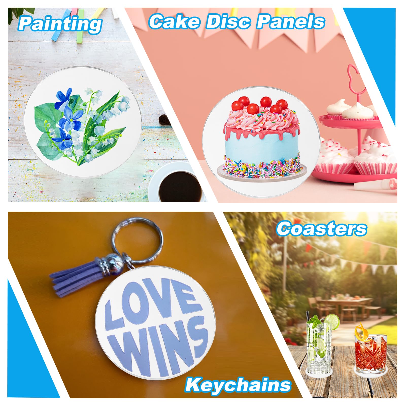 PATIKIL 9.1" Acrylic Circles, 0.24" Thickness Round