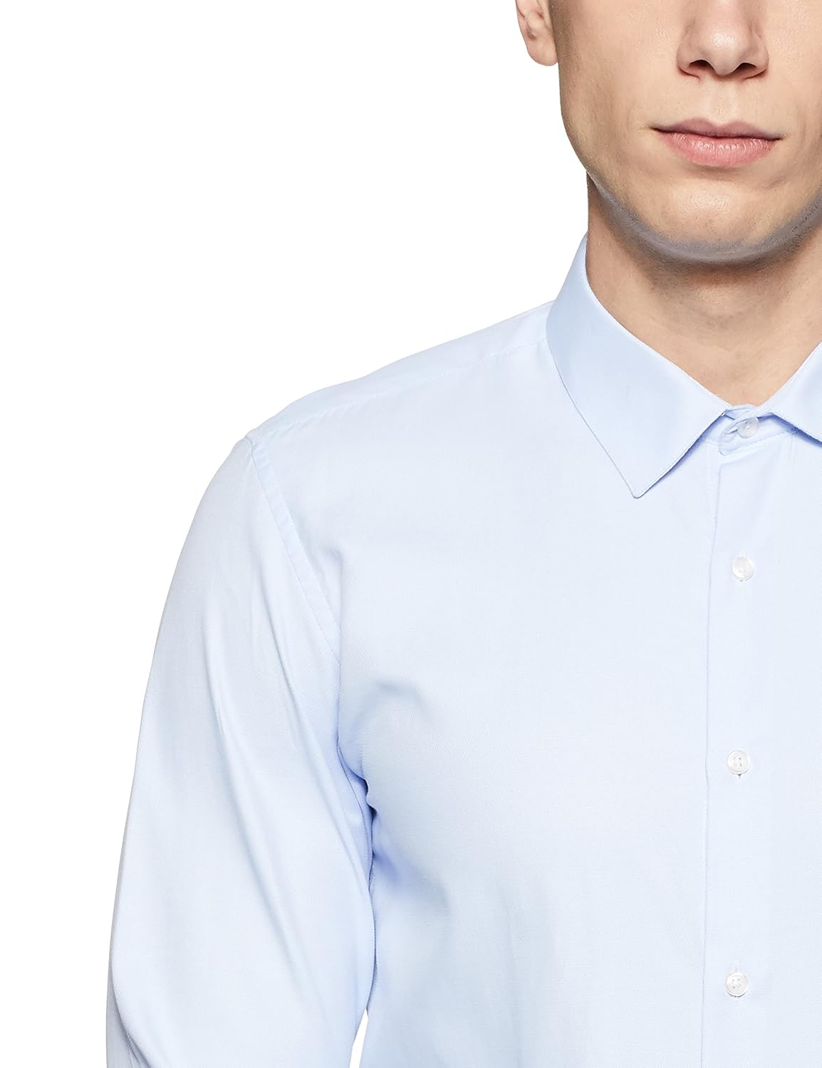 peter england men's plain slim fit formal shirt