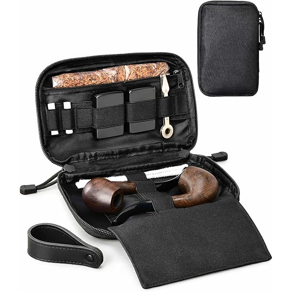 Amazon.com: Whitluck's Waxed Canvas Tobacco Smoking Pipe Pouch with Leather  Pipe Stand, Travel Pipe Case Bag for 2 Pipes and Other Accessories : Health  & Household