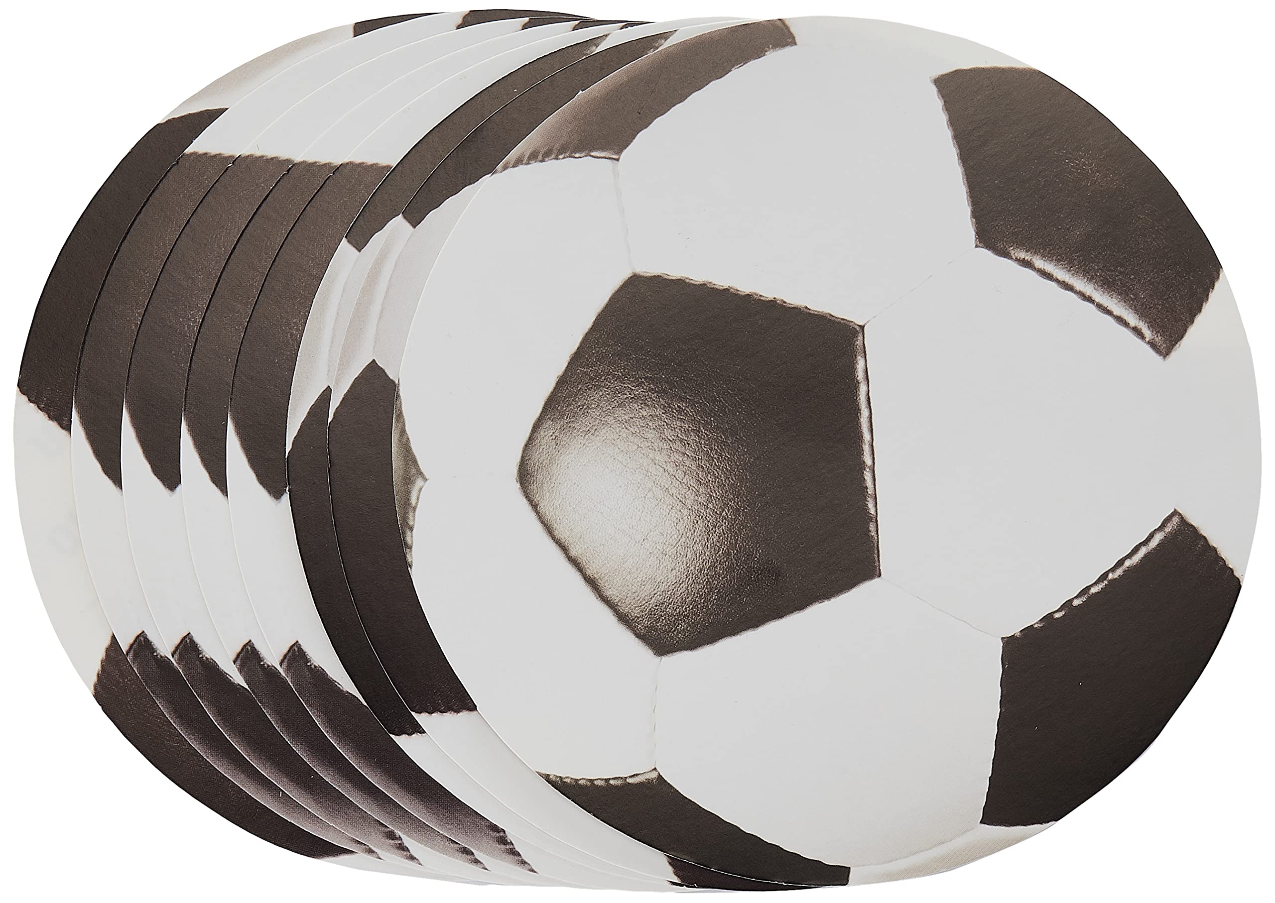 Creative Party PC897966 Soccer Ball Round Invitation Postcards with Envelope-8 Pcs, Paper, Black/White
