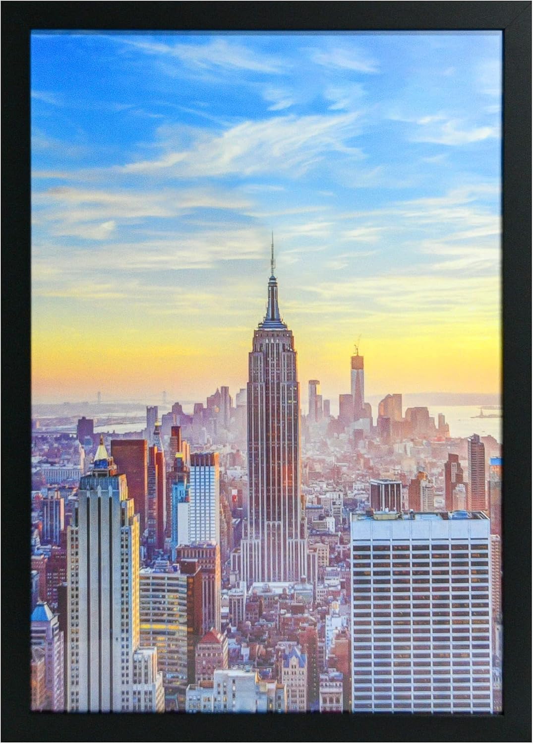 Photo Albums, Frames & Accessories - Frame Amo 17x23 Black Modern Picture or Poster Frame, 1 inch Wide Border, Smooth Wrap Finish, Acrylic Front