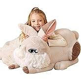 EARTHSOUND Giant Bunny Stuffed Animal Plush Toy,23 inches Large Rabbit Jumbo Big Size Soft Toys,Cute Huge Plushy Fluffy Fat Plushie,Gifts for Kid