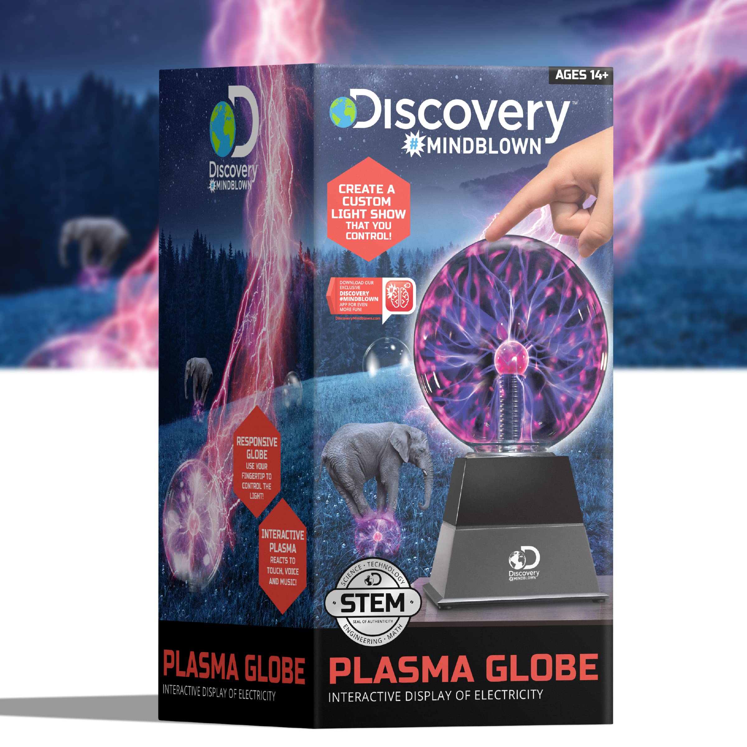 Discovery™ Plasma Globe Lamp, Touch & Sound Sensitive Lightning, Interactive Electric Plasma Ball for Hands-On STEM Learning, Plug-in Bedroom & Desktop Decorative lamp