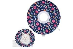 FAYOGOO Cat Cone Collar Soft - Adjustable Cat Recovery Collar After Surgery - Lightweight Soft Cone for Cats to Stop Licking