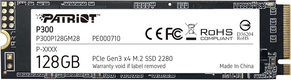 Patriot P300 M.2 NVMe PCIe Gen3 x4 128GB SSD P300P128GM28