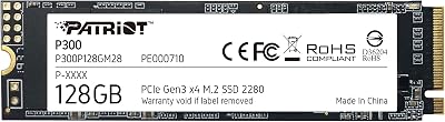 Patriot P300 M.2 NVMe PCIe Gen3 x4 128GB SSD P300P128GM28