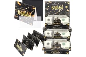 Birthday Money Holder for Cash, Birthday Money Envelope Creative Gift with Greeting Card & Transparent Plastic Bags for Men W