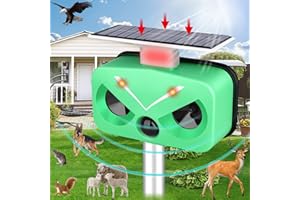 ENERJARY Ultrasonic Animal Repellent Solar Powered,Ultrasonic Animal Repeller Outdoor with Flash Repel and Sound,2023 Upgraded Solar Cat Repellent Outdoor Ultrasonic,Deer Repellent Devices for Yard Garden