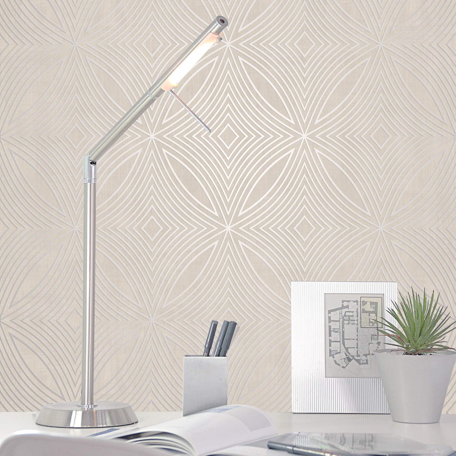 Galerie G67722 Special FX Kaleidoscope Design Wallpaper, Taupe/Silver, 10m x 53cm, Taupe/ Silver - Image 3