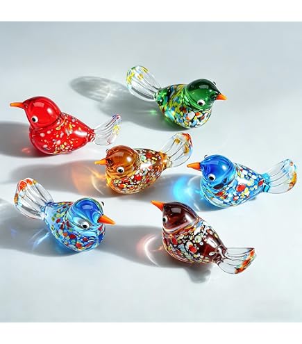 Amazon.com: Daum 'Pate De Verre' Crystal Lovebirds, Blue & Green