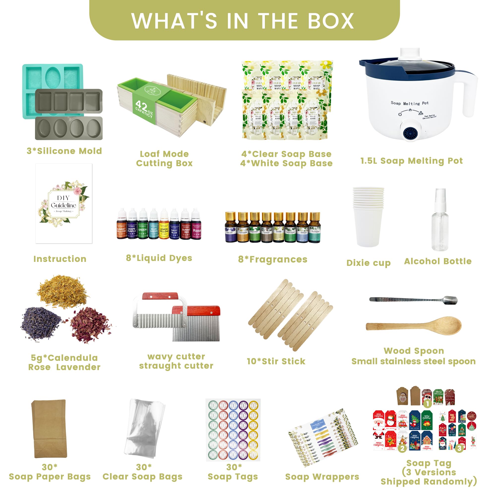 PIUH Deluxe Soap Making Kit for Soap Making,DIY Soap Making Full Set Kits Includes Soap Melter,4 lb Soap Base,8 Essencial Oils,Silicone Loaf Molds & Scraper,Cutter, 8 Dyestuffs for Adult & Kids Gift