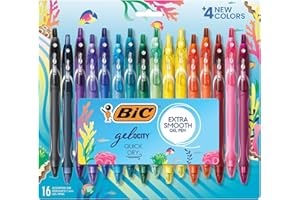 BIC Gelocity Quick Dry Ocean Themed Gel Pens, Medium Point (0.7mm), 16-Count Gel Pen Set, Colored Gel Pens for Note Taking and Journaling