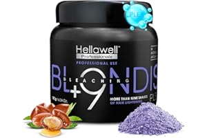 Hellawell Professionals BLONDISH PLEX + 9 Hair Bleaching Powder, Plex Hair Bleach, Highlights, Hair Lightener, Lightens more than 9 Tones, 180gr, 6.34 oz