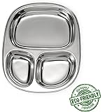 Lifestyle Block Stainless Steel Plastic-Free 3 Compartment Kid’s Plate – Small Divided Kid Plate - Compare to EcoLunchbox